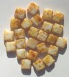 25 9mm Flat Square Ivory Topaz Marble